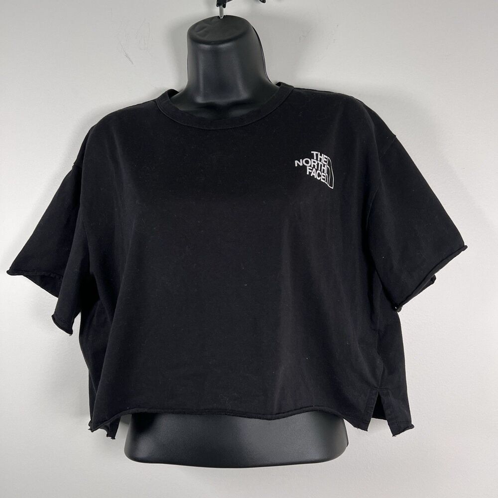 The North Face Shirt Women Black Himalayan Crop Short Sleeve Large - Picture 7 of 13